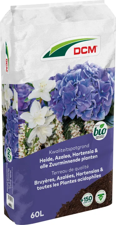 DCM Potgrond heide, azalea, hortensia & alle zuurminnende planten 60 L BIO