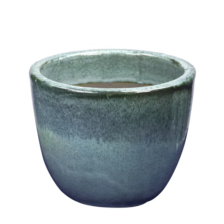 Glazed eggpot d30cm h24cm ocean blue