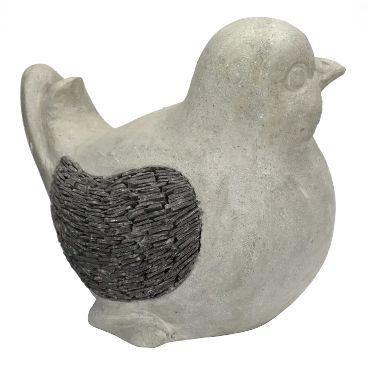 Deco vogel l39cm w24cm h33cm slate nature dense