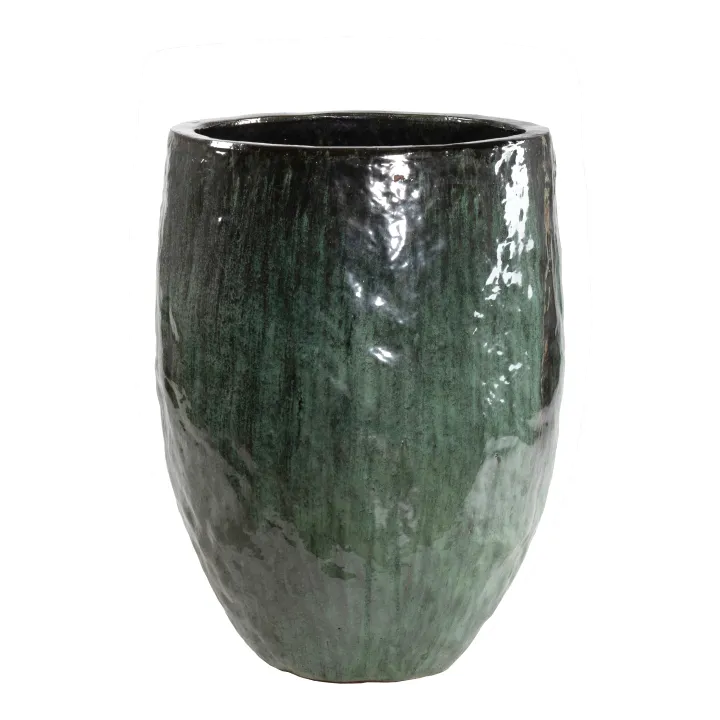 Glazed Organic rond d38cm h52cm jade