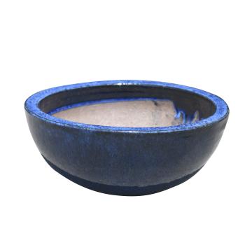 Glazed ronde schaal d29cm h12cm blue