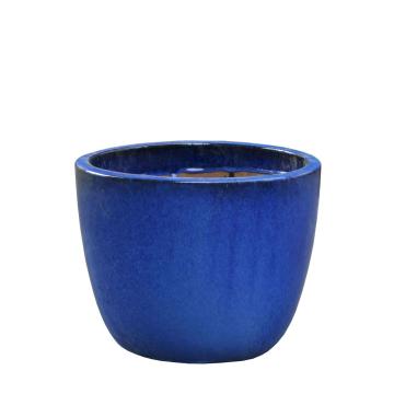 Glazed eggpot d21cm h18cm blue
