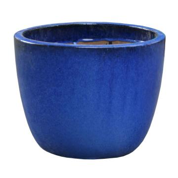 Glazed eggpot d39cm h31cm blue
