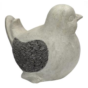 Deco vogel l39cm w24cm h33cm slate nature dense