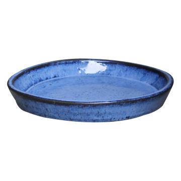 Glazed ronde schotel d41cm h6cm blue
