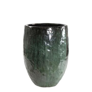 Glazed Organic rond d29cm h40cm jade